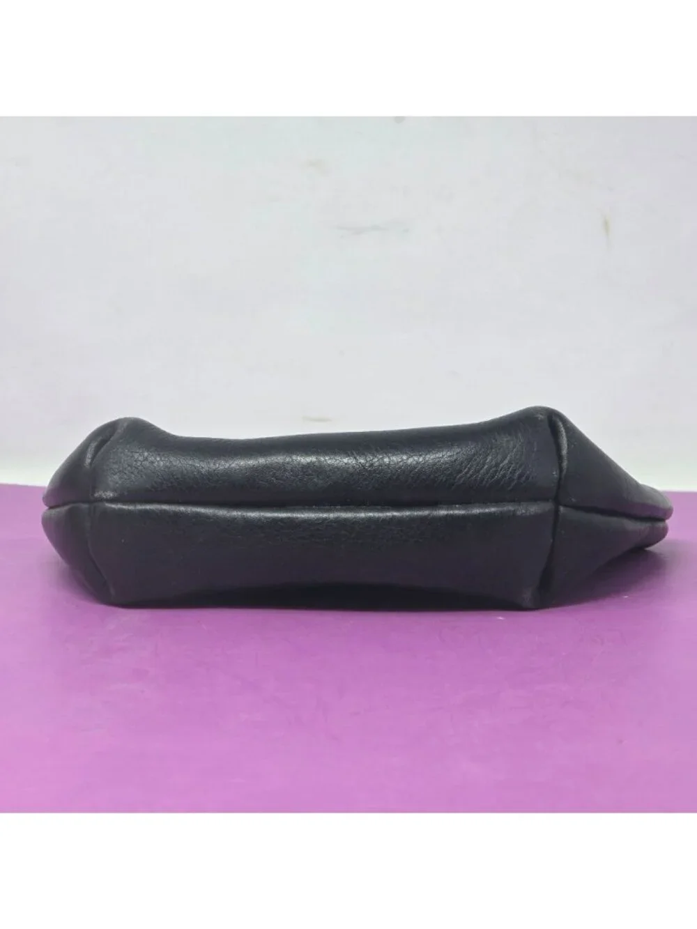 Vintage Hobo International Black Leather Zippered‎ Pouch Made In Colombia